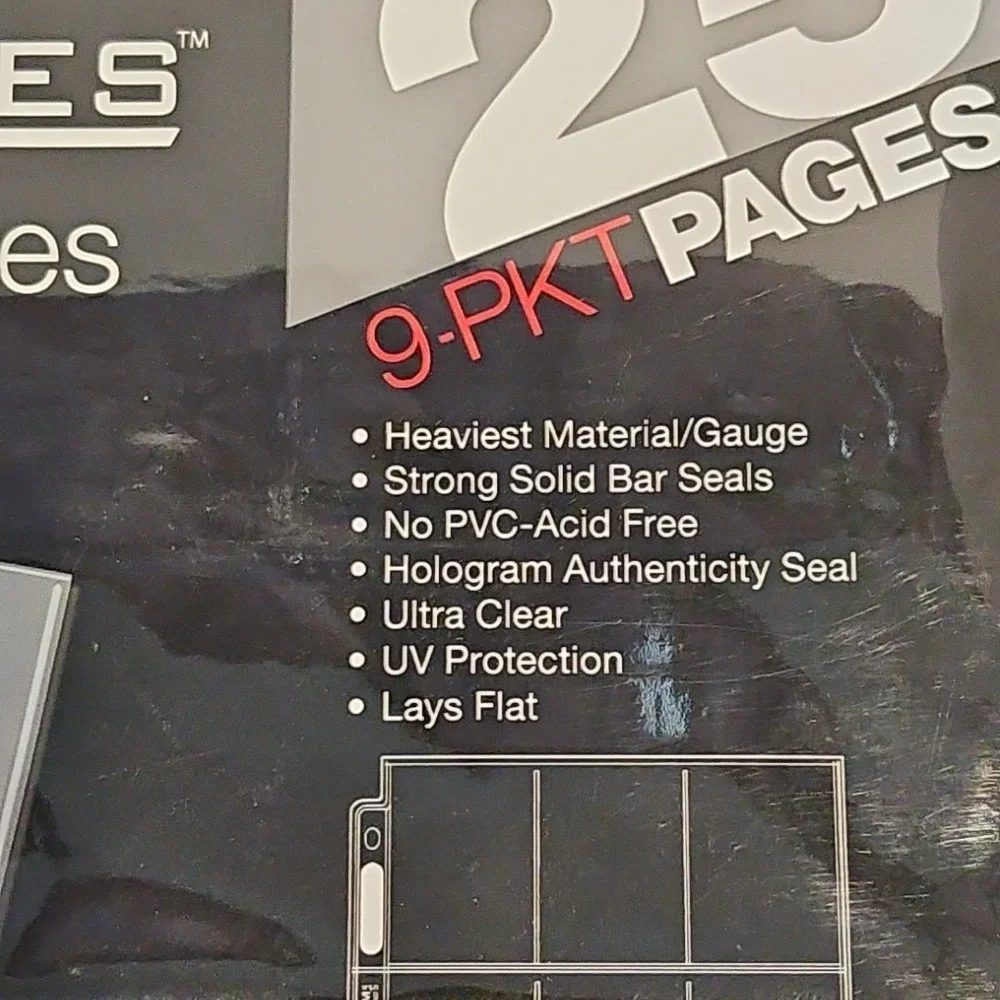 Ultra Pro 25 Page Platinum Series Hologram 9 Pocket Pages Holds 225 Cards